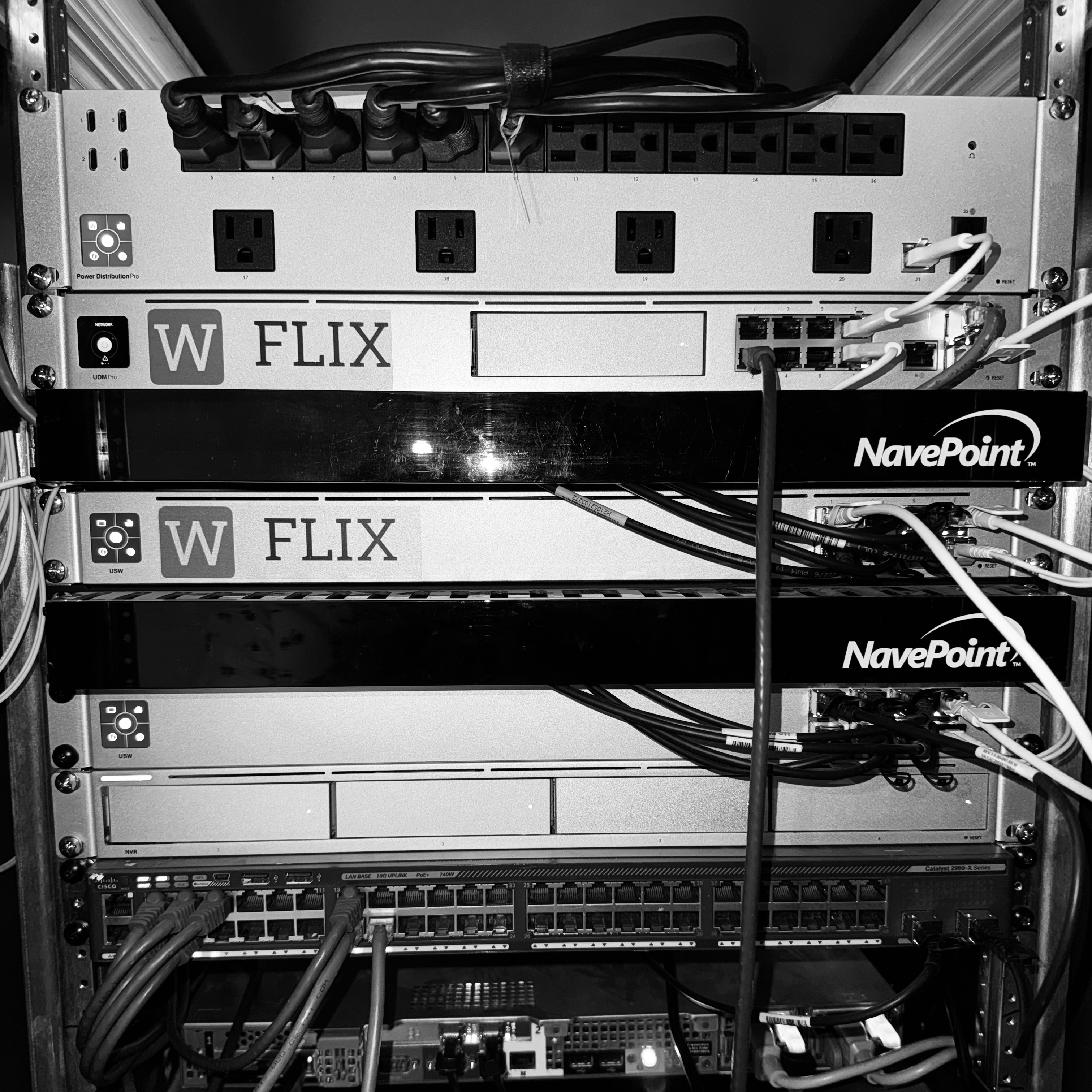 Modern server rack setup